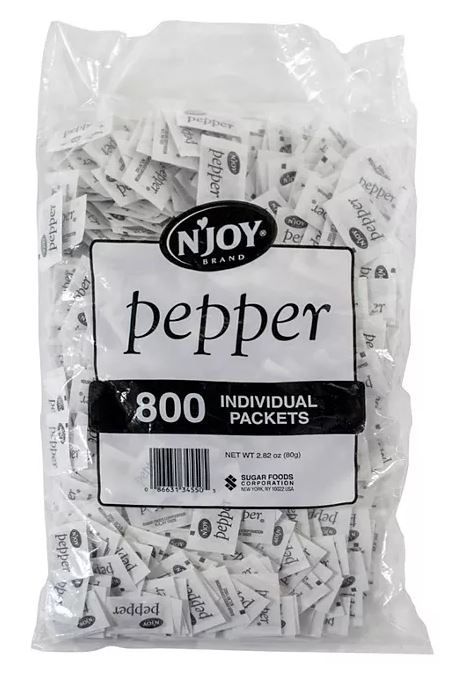 PEPPER INDIVIDUAL PACK 800/BG - Condiments